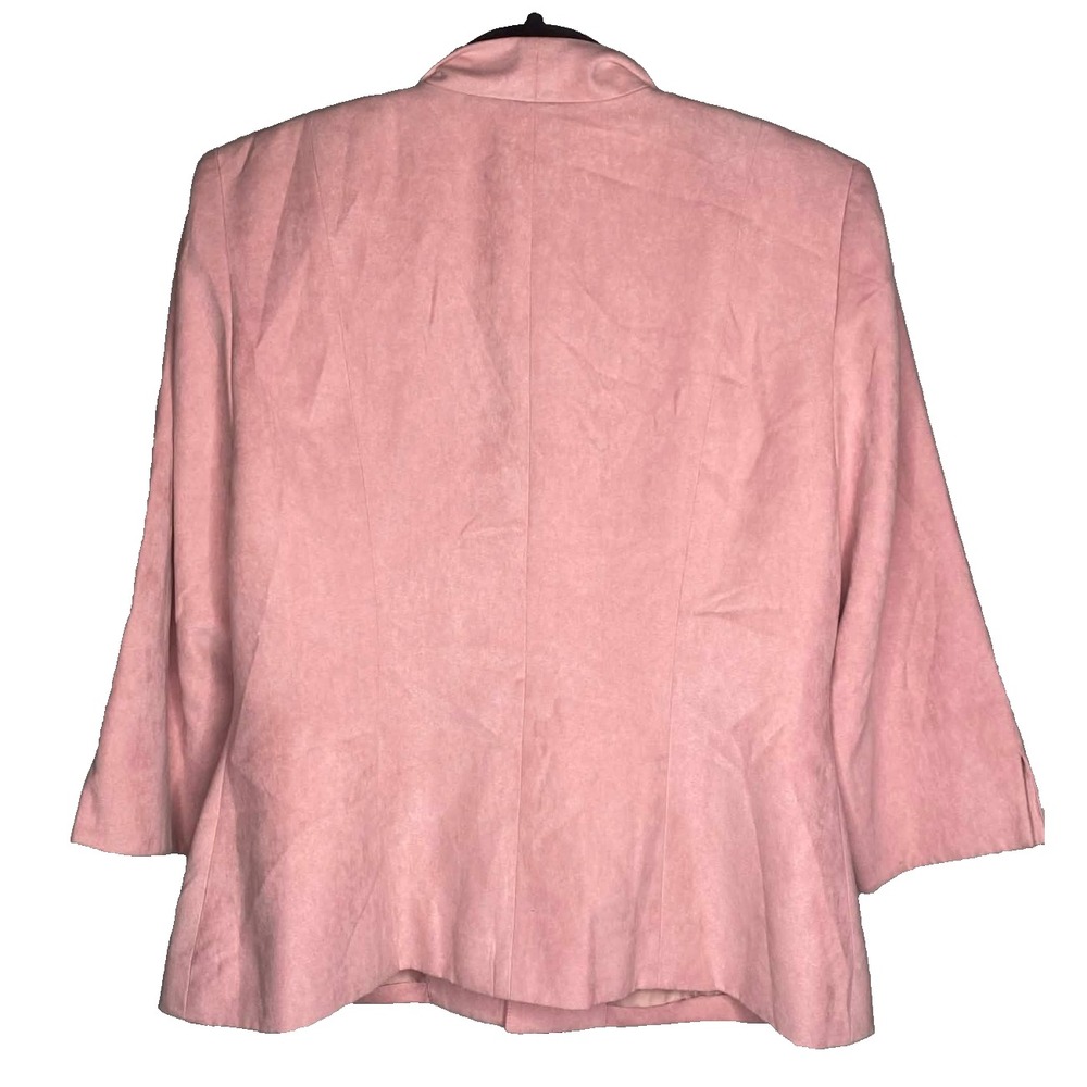 Vintage Womens Jessica Howard Blazer Size 10P pink front clasp rhinestone ruched - Picture 6 of 8